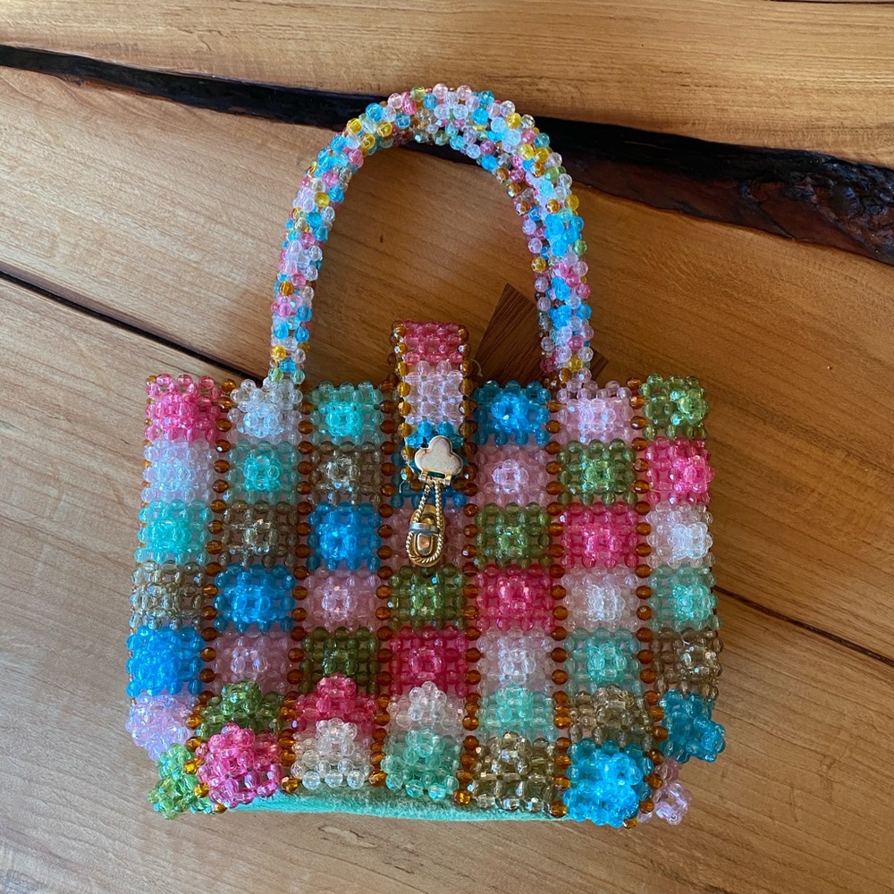 Extremely Rare! Vintage Beaded Purse with Silk